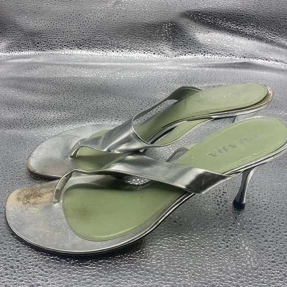 Metallic/silver Y2K Prada Heels - Picture 2 of 4